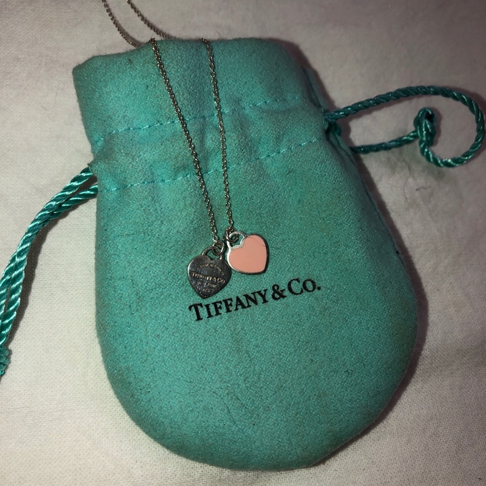 Tiffany & Co Double Heart Necklace Light Pink